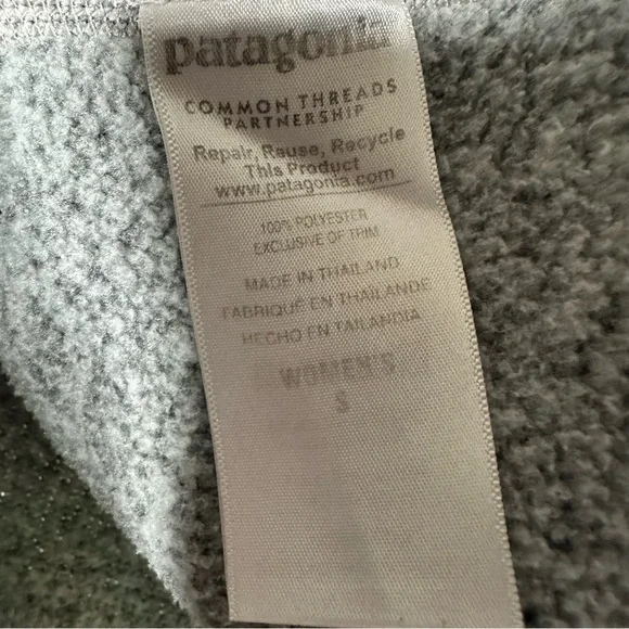 Patagonia Women's Better Sweater 1/4-Zip Fleece Pullover Light Gray Small - Picture 8 of 9